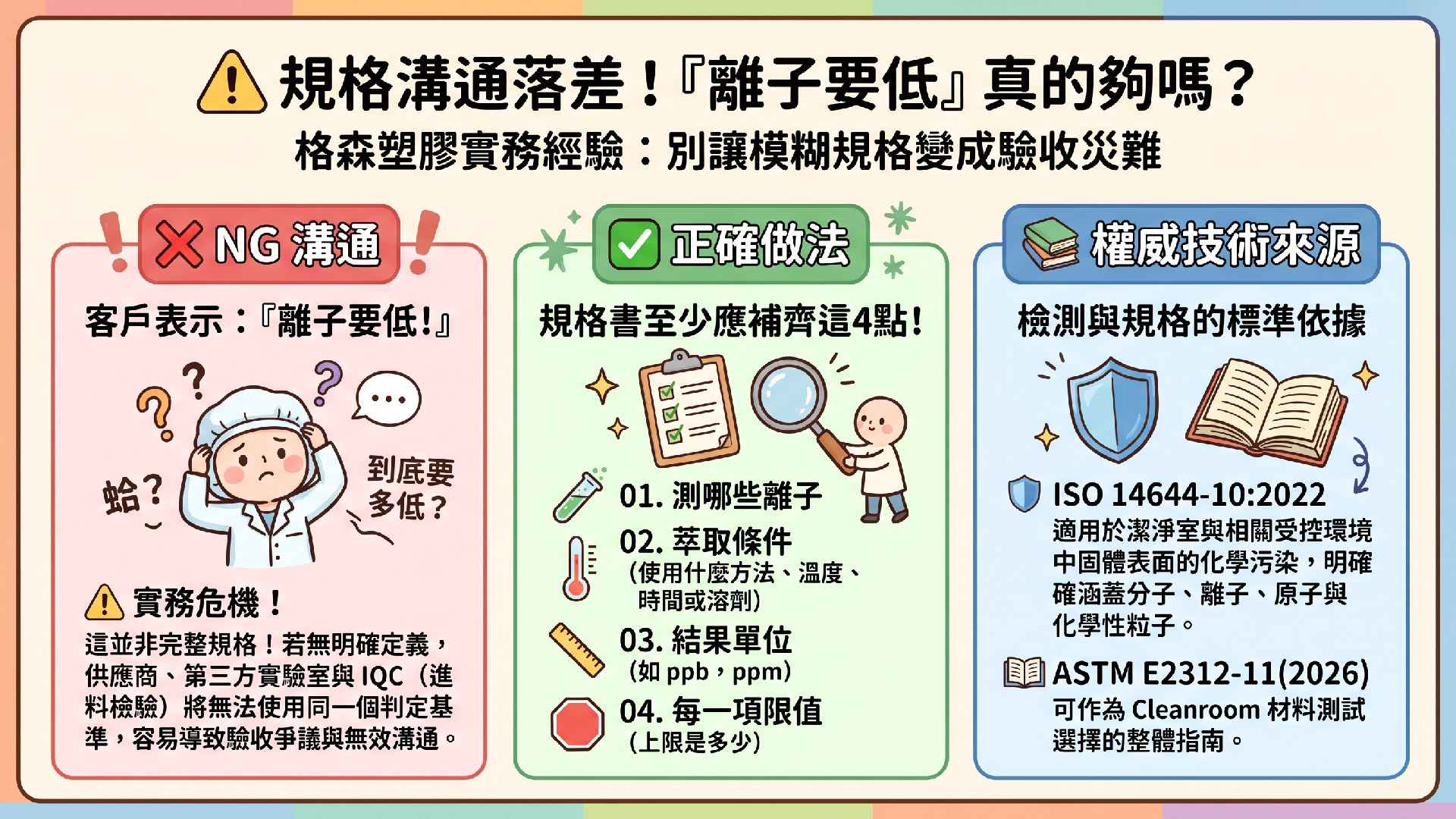 ●離子污染Ionic Contamination是什麼?半導體包材Na⁺、Cl⁻檢驗解析|格森塑膠 ●離子污染Ionic Contamination是什麼?半導體包材Na⁺、Cl⁻檢驗解析|格森塑膠