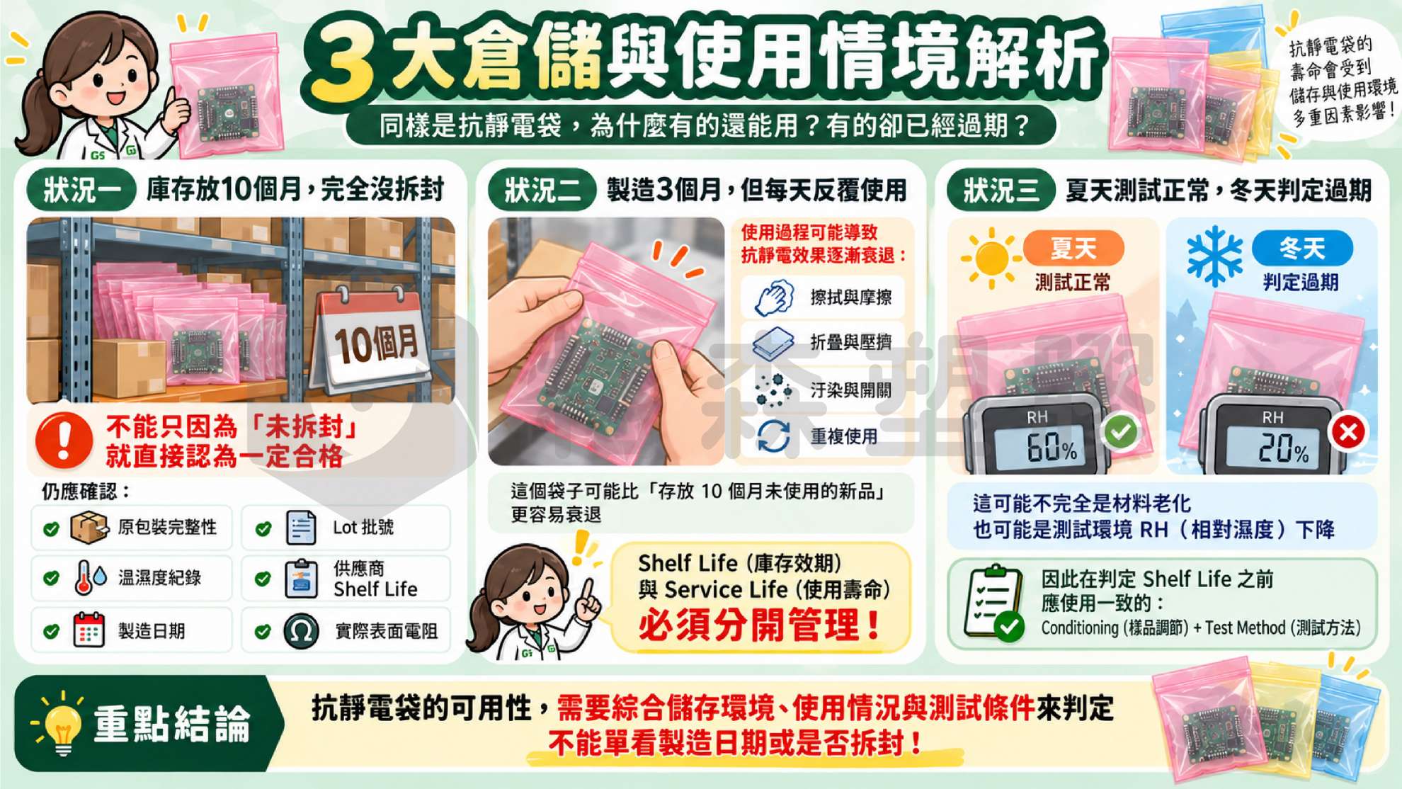 ●LDPE抗靜電袋效期多久?抗靜電保存期限、老化與表面電阻解析|格森塑膠 ●LDPE抗靜電袋效期多久?抗靜電保存期限、老化與表面電阻解析|格森塑膠