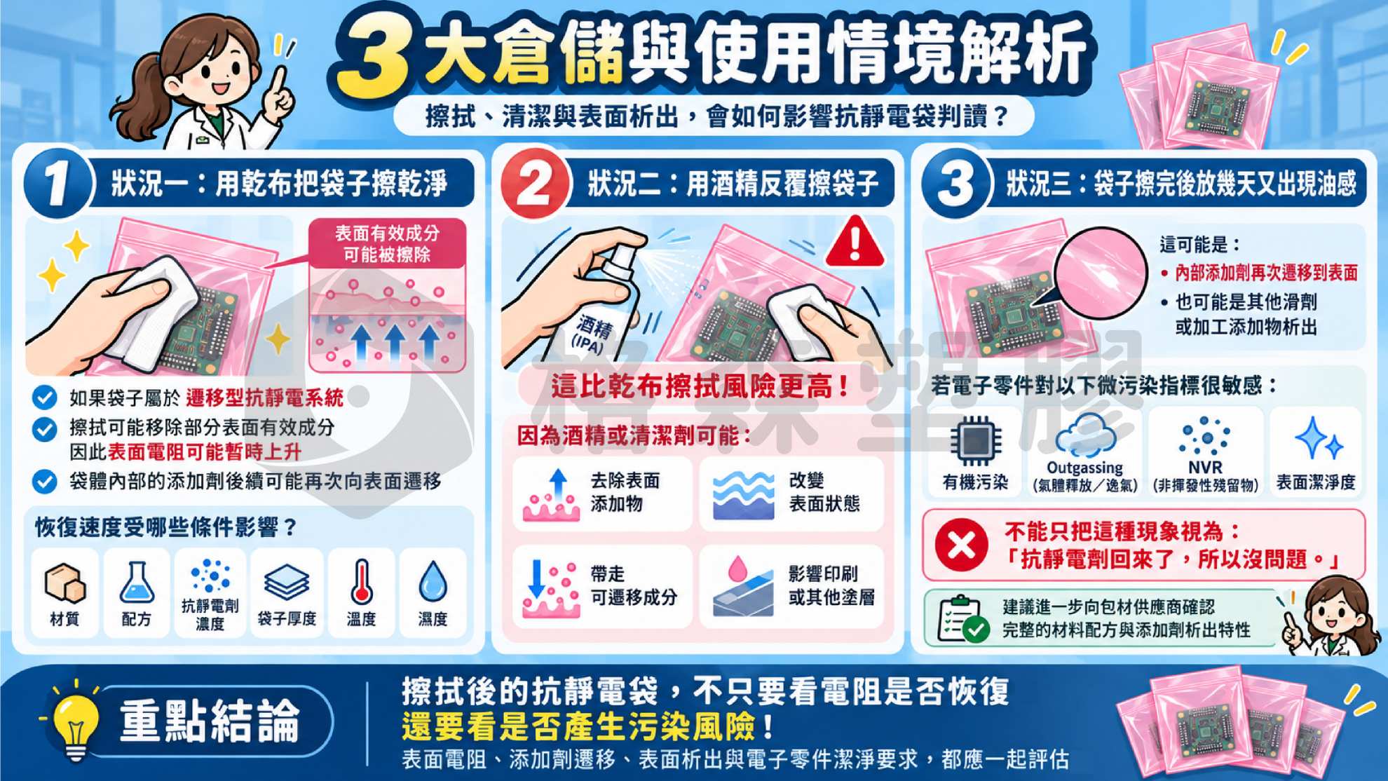 ●抗靜電袋表面的油膜是永久的嗎?擦掉後抗靜電效果還在嗎|格森塑膠 ●抗靜電袋表面的油膜是永久的嗎?擦掉後抗靜電效果還在嗎|格森塑膠
